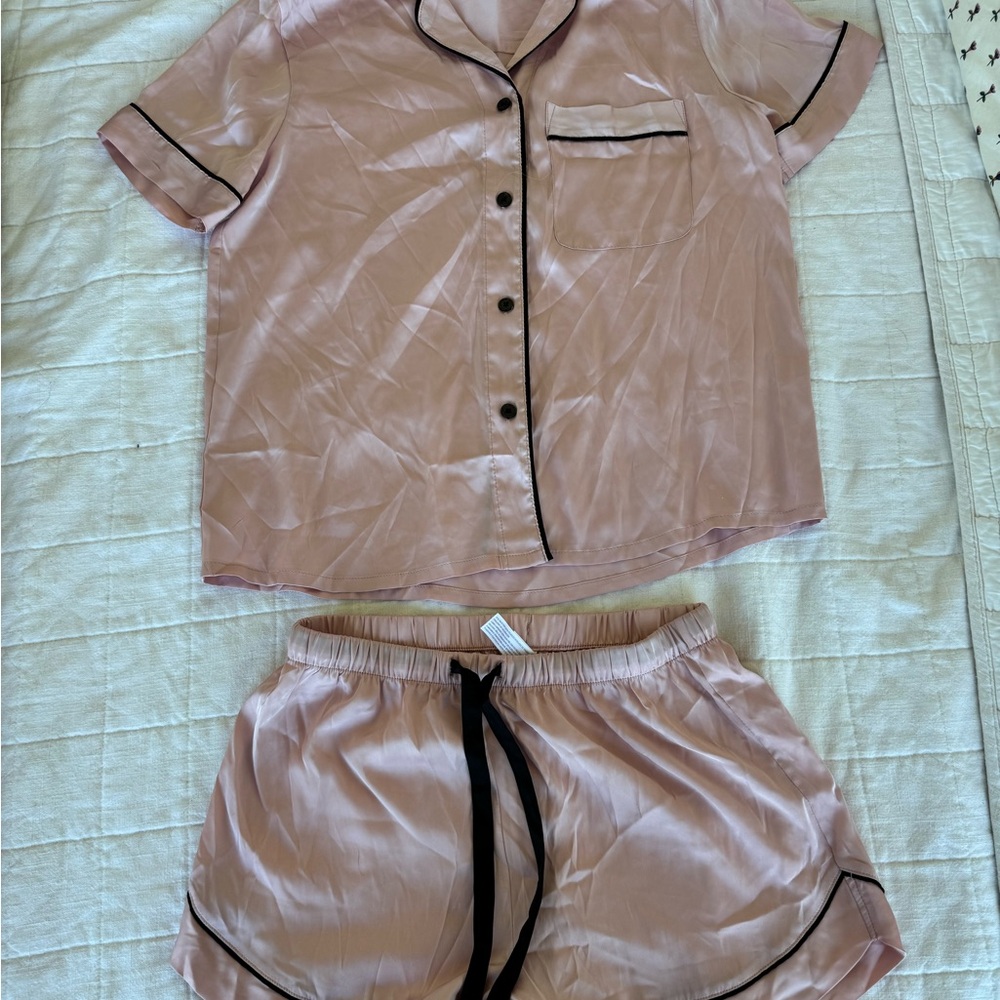 Satin Pink Pajama Set